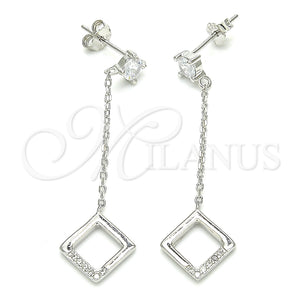 Sterling Silver Ring — Long Earring with Multicolor Cubic Zirconia Polished 02. — main product view — SKU 129475 | Plata 925 anillo — Long Earring with Multicolor Cubic Zirconia pulido 02. — SKU 129475