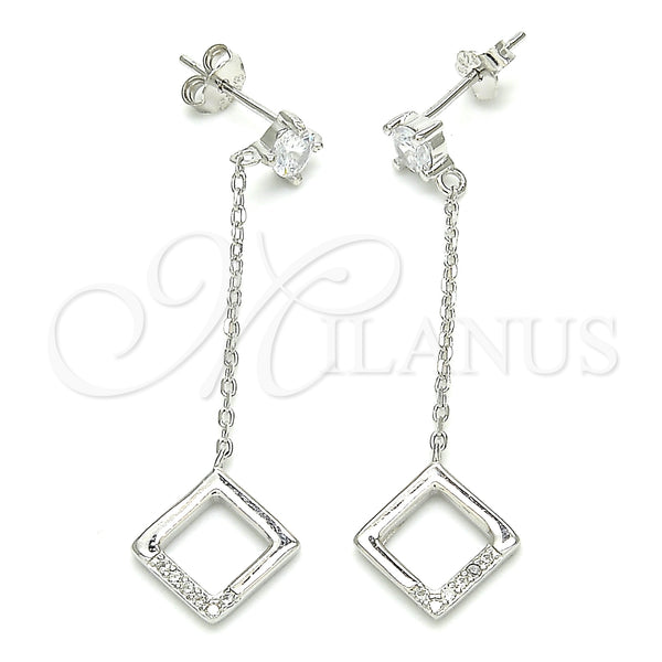 Sterling Silver Ring — Long Earring with Multicolor Cubic Zirconia Polished 02. — main product view — SKU 129475 | Plata 925 anillo — Long Earring with Multicolor Cubic Zirconia pulido 02. — SKU 129475