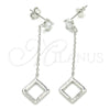Sterling Silver Long Earring, with Multicolor Cubic Zirconia, Polished, Rhodium Finish, 02.366.0003