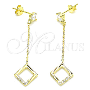 Sterling Silver Ring — Long Earring with White Cubic Zirconia Polished 02. — main product view — SKU 129476 | Plata 925 anillo — Long Earring with blanco Cubic Zirconia pulido 02. — SKU 129476