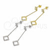 Sterling Silver Long Earring, with White Cubic Zirconia, Polished, Golden Finish, 02.366.0003.1