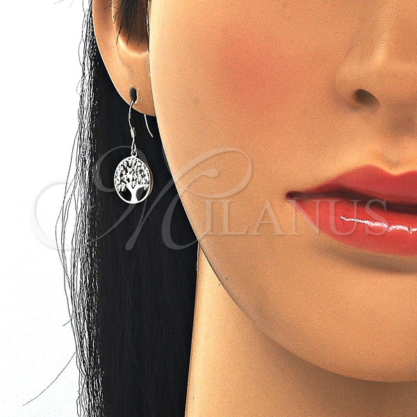 Sterling Silver Ring — Dangle Earring Tree Design with White Cubic Zirconia — alternate product view — SKU 129481 | Plata 925 anillo — Dangle Earring Tree diseño with blanco Cubic Zirconia — SKU 129481