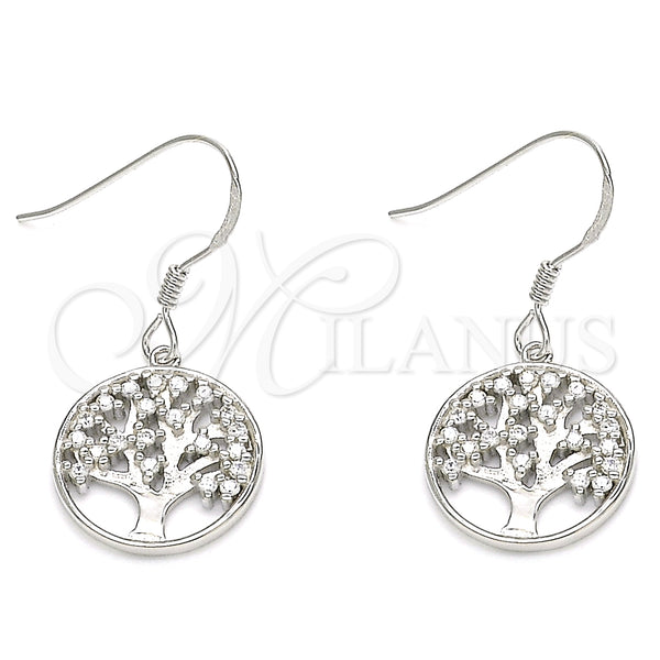 Sterling Silver Ring — Dangle Earring Tree Design with White Cubic Zirconia — main product view — SKU 129481 | Plata 925 anillo — Dangle Earring Tree diseño with blanco Cubic Zirconia — SKU 129481