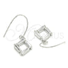Sterling Silver Dangle Earring, with White Cubic Zirconia, Polished, Rhodium Finish, 02.366.0007