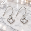 Sterling Silver Dangle Earring, with White Cubic Zirconia, Polished, Rhodium Finish, 02.366.0007