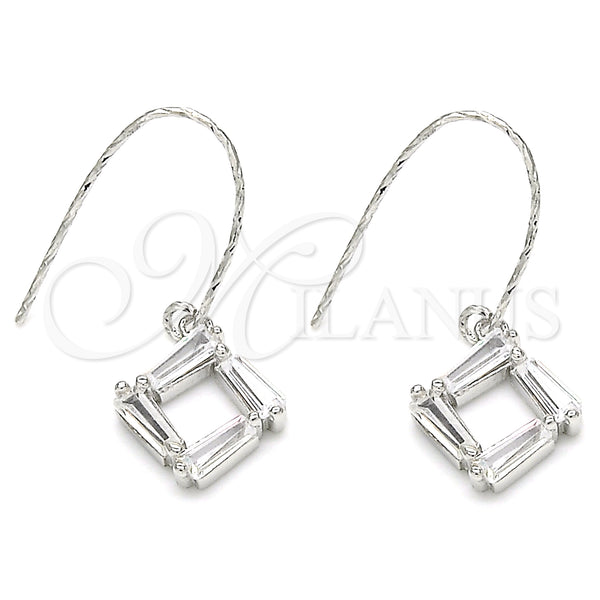 Sterling Silver Ring — Dangle Earring with White Cubic Zirconia Polished 02. — main product view — SKU 129482 | Plata 925 anillo — Dangle Earring with blanco Cubic Zirconia pulido 02. — SKU 129482