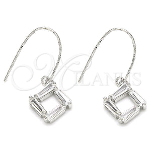 Sterling Silver Ring — Dangle Earring with White Cubic Zirconia Polished 02. — main product view — SKU 129482 | Plata 925 anillo — Dangle Earring with blanco Cubic Zirconia pulido 02. — SKU 129482