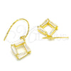 Sterling Silver Dangle Earring, with White Cubic Zirconia, Polished, Golden Finish, 02.366.0007.1