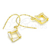 Sterling Silver Dangle Earring, with White Cubic Zirconia, Polished, Golden Finish, 02.366.0007.1