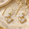 Sterling Silver Dangle Earring, with White Cubic Zirconia, Polished, Golden Finish, 02.366.0007.1