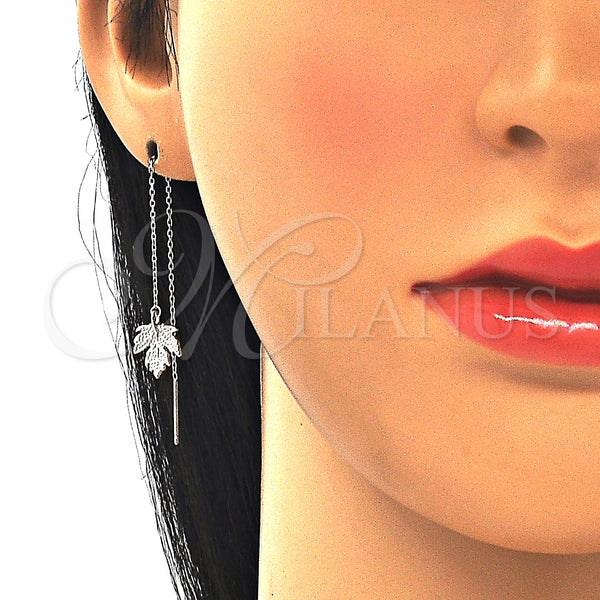 Sterling Silver Ring — Threader Earring Leaf Design Polished 02. — alternate product view — SKU 129484 | Plata 925 anillo — Threader Earring Leaf diseño pulido 02. — SKU 129484