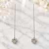 Sterling Silver Threader Earring, Leaf Design, Polished, Rhodium Finish, 02.366.0008