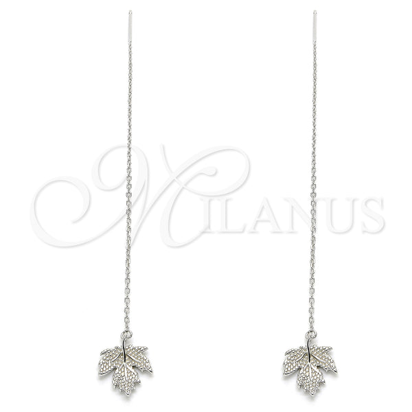 Sterling Silver Ring — Threader Earring Leaf Design Polished 02. — main product view — SKU 129484 | Plata 925 anillo — Threader Earring Leaf diseño pulido 02. — SKU 129484