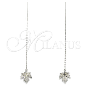 Sterling Silver Ring — Threader Earring Leaf Design Polished 02. — main product view — SKU 129484 | Plata 925 anillo — Threader Earring Leaf diseño pulido 02. — SKU 129484