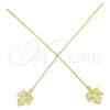 Sterling Silver Threader Earring, Leaf Design, Polished, Golden Finish, 02.366.0008.1