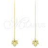 Sterling Silver Threader Earring, Leaf Design, Polished, Golden Finish, 02.366.0008.1