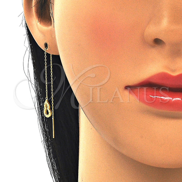 Sterling Silver Ring — Threader Earring with White Micro Pave Polished 02. — alternate product view — SKU 129488 | Plata 925 anillo — Threader Earring with blanco Micro Pave pulido 02. — SKU 129488