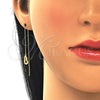 Sterling Silver Threader Earring, with White Micro Pave, Polished, Golden Finish, 02.366.0010.1