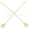 Sterling Silver Threader Earring, with White Micro Pave, Polished, Golden Finish, 02.366.0010.1