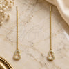 Sterling Silver Threader Earring, with White Micro Pave, Polished, Golden Finish, 02.366.0010.1