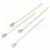 Sterling Silver Threader Earring, with White Micro Pave, Polished, Golden Finish, 02.366.0010.1