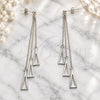 Sterling Silver Long Earring, Polished, Rhodium Finish, 02.366.0012