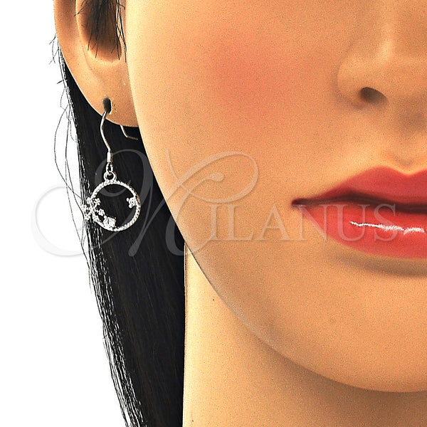 Sterling Silver Ring — Dangle Earring with White Cubic Zirconia Polished 02. — alternate product view — SKU 129491 | Plata 925 anillo — Dangle Earring with blanco Cubic Zirconia pulido 02. — SKU 129491