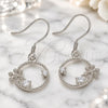 Sterling Silver Dangle Earring, with White Cubic Zirconia, Polished, Rhodium Finish, 02.366.0013