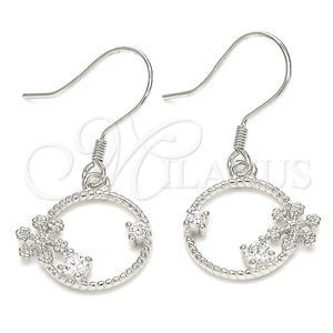 Sterling Silver Ring — Dangle Earring with White Cubic Zirconia Polished 02. — main product view — SKU 129491 | Plata 925 anillo — Dangle Earring with blanco Cubic Zirconia pulido 02. — SKU 129491