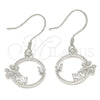 Sterling Silver Dangle Earring, with White Cubic Zirconia, Polished, Rhodium Finish, 02.366.0013