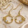 Sterling Silver Dangle Earring, with White Cubic Zirconia, Polished, Golden Finish, 02.366.0013.1