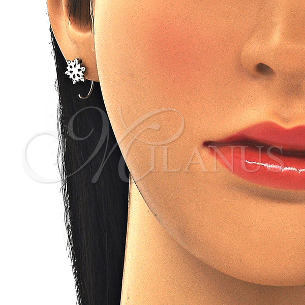 Sterling Silver Ring — Stud Earring with White Cubic Zirconia Polished 02. — alternate product view — SKU 129493 | Plata 925 anillo — Stud Earring with blanco Cubic Zirconia pulido 02. — SKU 129493