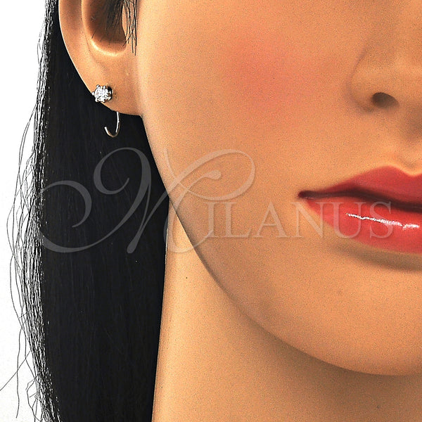 Sterling Silver Ring — Stud Earring Flower Design with White Cubic Zirconia — alternate product view — SKU 129496 | Plata 925 anillo — Stud Earring flor diseño with blanco Cubic Zirconia — SKU 129496