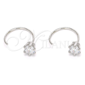 Sterling Silver Ring — Stud Earring Flower Design with White Cubic Zirconia — main product view — SKU 129496 | Plata 925 anillo — Stud Earring flor diseño with blanco Cubic Zirconia — SKU 129496
