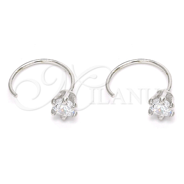 Sterling Silver Ring — Stud Earring Flower Design with White Cubic Zirconia — main product view — SKU 129496 | Plata 925 anillo — Stud Earring flor diseño with blanco Cubic Zirconia — SKU 129496