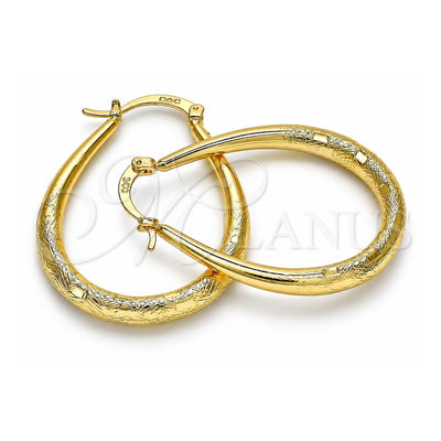 Oro Laminado Medium Hoop, Gold Filled Style Diamond Cutting Finish, Golden Finish, 02.170.0281.30