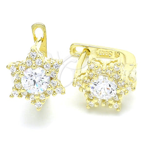 Sterling Silver Hoop Earrings — Huggie Hoop with White Cubic Zirconia Polished 02. — main product view — SKU 129511 | Plata 925 aretes de aro — Huggie Hoop with blanco Cubic Zirconia pulido 02. — SKU 129511