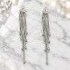 Sterling Silver Long Earring, Polished, Rhodium Finish, 02.285.0101