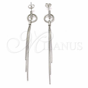 Sterling Silver Ring — Long Earring with White Micro Pave Polished 02. — main product view — SKU 129525 | Plata 925 anillo — Long Earring with blanco Micro Pave pulido 02. — SKU 129525