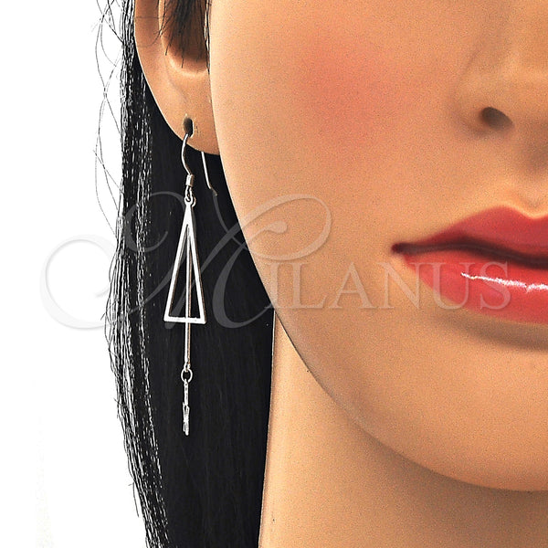 Sterling Silver Ring — Long Earring Star Design Polished 02. — alternate product view — SKU 129527 | Plata 925 anillo — Long Earring estrella diseño pulido 02. — SKU 129527