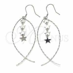 Sterling Silver Ring — Long Earring Star Design Polished 02. — main product view — SKU 129529 | Plata 925 anillo — Long Earring estrella diseño pulido 02. — SKU 129529