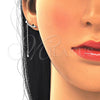 Sterling Silver Long Earring, with White Cubic Zirconia, Polished, Rhodium Finish, 02.367.0015