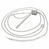 Sterling Silver Pendant Necklace, with White Cubic Zirconia and White Crystal, Polished, Rhodium Finish, 04.367.0001.28