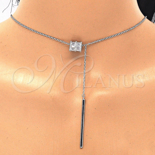Sterling Silver Necklace — Pendant Necklace with White Cubic Zirconia and White — alternate product view — SKU 129549 | Plata 925 collar — Pendant Necklace with blanco Cubic Zirconia and blanco — SKU 129549