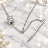 Sterling Silver Pendant Necklace, with White Cubic Zirconia and White Crystal, Polished, Rhodium Finish, 04.367.0001.28 (02 MM Thickness, 28 Inches Length)