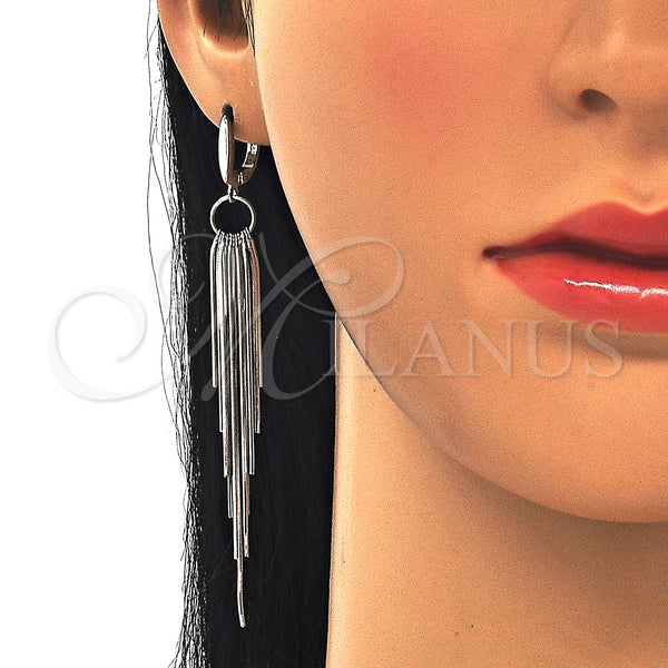 Sterling Silver Hoop Earrings — Huggie Hoop Polished 02. — alternate product view — SKU 129550 | Plata 925 aretes de aro — Huggie Hoop pulido 02. — SKU 129550