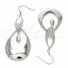 Sterling Silver Stud Earring, Teardrop Design, Polished, Rhodium Finish, 02.367.0021