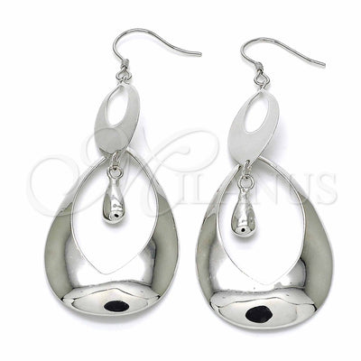 Sterling Silver Stud Earring, Teardrop Design, Polished, Rhodium Finish, 02.367.0021 for wholesale, main product view