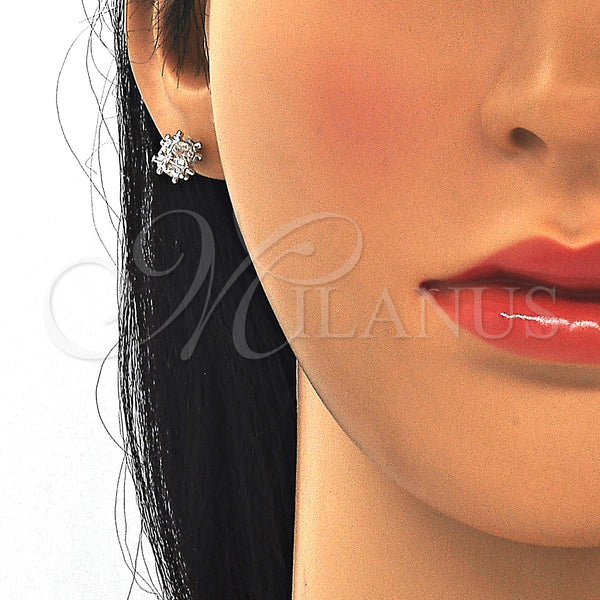 Sterling Silver Ring — Stud Earring with White Cubic Zirconia Polished 02. — alternate product view — SKU 129553 | Plata 925 anillo — Stud Earring with blanco Cubic Zirconia pulido 02. — SKU 129553