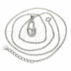 Sterling Silver Pendant Necklace, House Design, with White Cubic Zirconia, Polished, Rhodium Finish, 04.290.0001.18 (02 MM Thickness, 18 Inches Length)